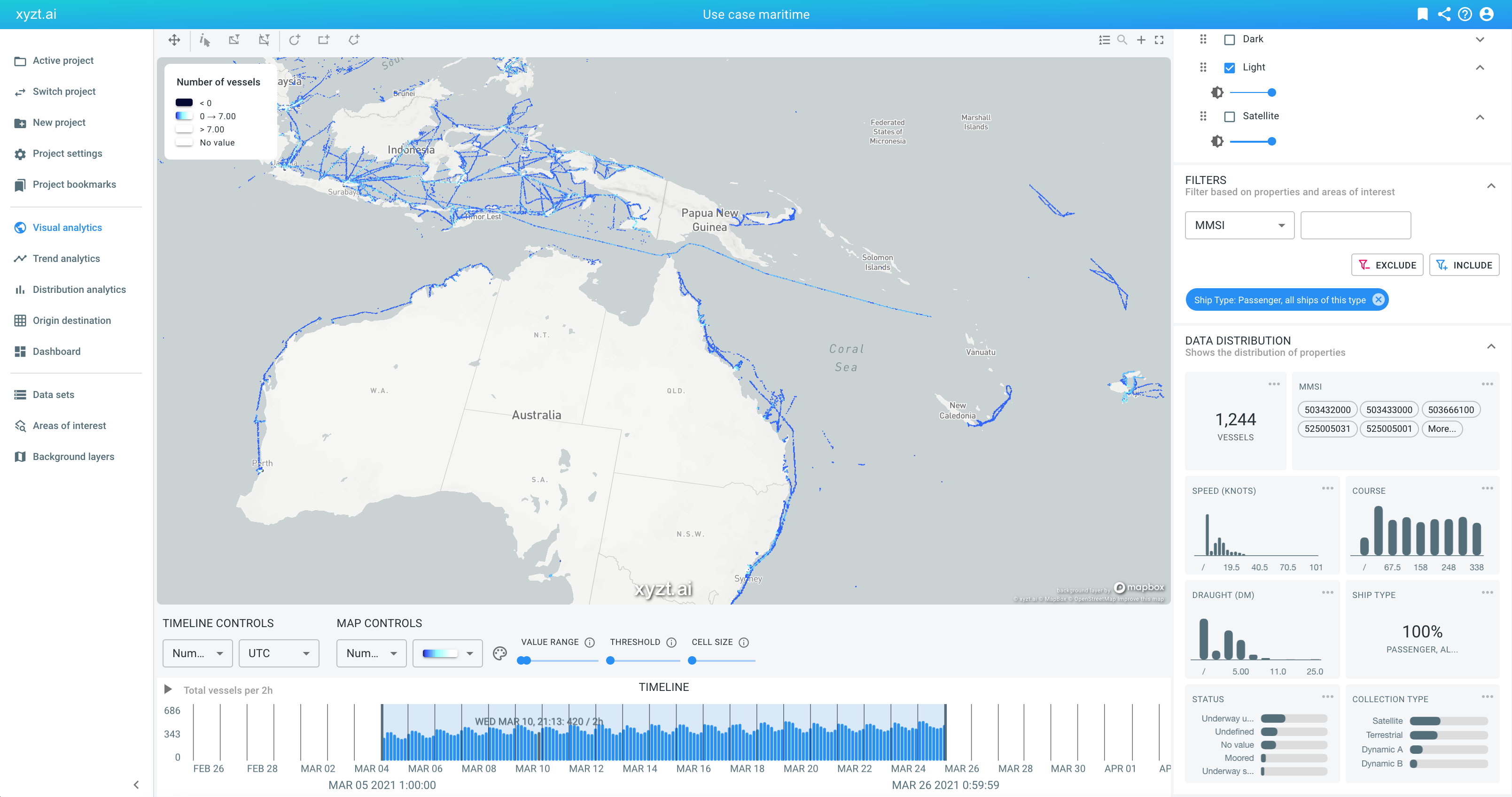 xyzt.ai screen shot spire data passenger travel